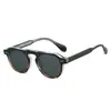 Óculos de Sol Redondos com Pinos Cruzados Estilo 2025, Lentes Personalizadas Europeias e Americanas, Óculos de Sol Populares Redondos com Rebites em Acetato