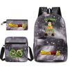 Amazon Novo Cartoon Dragon Ball Mochila Mochila Mochila Bolsa de Ombro Lápis Bolsa Conjunto de Três Peças