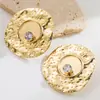 Brincos Redondos Florais com Diamantes de Novo Estilo Cool Transfronteiriços para Mulheres Simples e Requintados Brincos Exagerados de Alta Qualidade