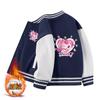 Casaco para Meninas Traje de Baseball Infantil Estilo Novo Primavera e Outono Estilo Ocidental para Meninas Outono e Inverno Crianças Médias e Grandes Top Casual com Forro de Lã