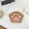 Otoño e Invierno caricatura felpa bolsa para niños linda garra de gato suave niña cadena hombro mensajero bolsa monedero para niñas al por mayor