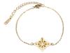 Pulseira Sólida de Flor em Aço Inoxidável para Mulheres, Bracelete Versátil Cor de Aço Estilo Coreano e Japonês, Acessório Popular Transfronteiriço, Dropshipping