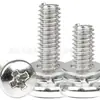 Tornillo de Acero Inoxidable 316 con Cabeza de Cruz Grande Redonda, Tres Piezas con Arandelas Planas y de Resorte, Tornillo de Cabeza Plana Grande de Tres Piezas M4M5M6