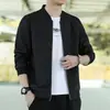 Nova Jaqueta Casual Masculina de Verão 2021, Cor Sólida, Manga Longa Regular, Jaqueta Jovem Tendência com Gola Alta