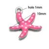 Pendente Europeu e Americano Transfronteiriço de Aço Inoxidável 18K com Pingente de Estrela do Mar Esmaltada com Furo Pingente DIY Colar Acessórios para Suéter Acessórios Lote