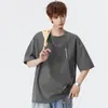 M-8XL Tamanho GrandeNovo Estilo de Verão Fino Casual Solto Top Marca da Moda Camiseta de Manga Curta com Impressão Dupla Face