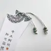 Marcador de Libro con Cordón de Grietas de Hielo Etiqueta de Cerámica con Doble Cuenta Cuerda Placa Metálica Tarjeta Amuletos Colgante Otros