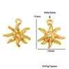 Pendente Pequeno Cruzado Aço Inoxidável Banhado a Ouro 18K Estrela Lua Sol Coração Pingente DIY Colar Brinco Acessórios de Joia