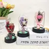 Rosa flor artificial flor de jabón Día de San Valentín luz nocturna regalo creativo adorno ramo pequeño pantalla de lámpara regalo para amante