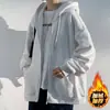 Sudadera Cardigan Pesada para Hombre Marca Americana de Moda Ropa para Hombre de Primavera y Otoño Tops de Pareja Chaqueta de Otoño Abrigo con Capucha
