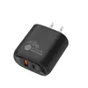 Cargador Rápido de 25W con Patrón de Rayo 1 Puerto Pd + 1 Puerto Usb Cabezal Cargador para Teléfono Móvil 5V2A12W Cargador de Pared para Viaje Venta al por Mayor