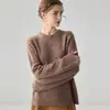 Suéter feminino de cashmere puro, grosso, gola redonda, com fio floral, camada interna quente, corte solto, emagrecimento, elegante e adequado como camada base ou top de tricô