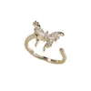 Anillo Abierto de Mariposa Tridimensional Irregular para Mujer, Diseño de Nicho, Anillo Ajustable para Dedo Índice, Estilo Minimalista, Anillo de Moda