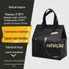 Sacolas Personalizadas Descartáveis para Embalagem para Levar, Sacolas Térmicas Comerciais de Folha de Alumínio, Sacolas Espessas da Moda em Tecido Não Tecido para Embalagem para Levar