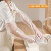 Guantes desechables estampados de manga larga para cocina, lavado de platos, protección de brazos en el hogar, puños elásticos, guantes de manga larga engrosados