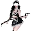Lingerie Sexy, Uniforme de Empregada Sexy e Fofo, Sutiã de Três Pontos, Não Precisa Tirar, Roupa de Empregada Apaixonada e Tentadora, Novo
