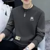 Sudadera con estampado para estudiante joven, cuello redondo, manga larga para hombre, otoño e invierno, marca de moda ins, holgada, gruesa, casual, camiseta base