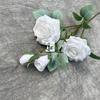 Nuevas Rosas Diamante de 4 Cabezas, Rosas Simuladas, Flores Falsas, Adornos para Sala de Estar y Dormitorio, Flores Secas, Fotografía de Boda, Exportación al por Mayor
