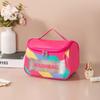 Bolsa de Maquiagem Portátil, Necessaire, Bolsa de Armazenamento para Viagem com Zíper de Separação Seca e Úmida em PVC, Armazenamento de Viagem em PVC