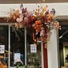 Cor de café de outono estilo retrô materiais florais materiais florais de casamento móveis macios atmosfera de outono adereços de casamento decorações flores artificiais