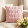 Almofada de Pelúcia Bordada na Cor Creme, Capa de Almofada de Pelúcia Doce, Almofada para Melhorar o Ambiente para Sala de Estar, Cama, Sofá e Suporte Lombar