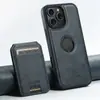 Adequado para iPhone 18 Promax 2 em 1 Magsafe Carregamento Sem Fio Magnético Porta-Cartões Capa de Couro para Celular