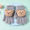 Luvas Infantis Novas Moda Inverno Super Fofas Desenho Urso Veludo Quentes Luvas de Bebê Atacado para Crianças Pequenas e Médias