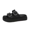 Sandalias de Paseo de Moda para Mujer 2026 Verano Nuevos Sandalias Planas de Suela Gruesa Estilo Europeo y Americano
