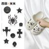 Serie de colores metálicos punk retro para zapatos con agujeros DIY, accesorios mixtos para zapatos, accesorios de cadena de araña