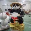 Escultura Personalizada de Fibra de Vidro do Kung Fu Panda com Fotos Fornecidas, Decoração de Piso para Restaurante Temático de Comida Estilo Chinês