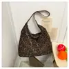 Bolsa de Ombro Feminina Retro Outono/Inverno 2025 Nova Bolsa de Braço Casual Grande Capacidade Estampa de Leopardo Bolsa Tote Feminina
