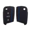 Adequado para Volkswagen Golf 7 Capa de Chave de Silicone com Borda Favo de Mel Lingdu Cola Macia Linha Vermelha Capa de Controle Remoto de Carro