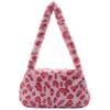 Bolso de hombro para axila 2023 nueva moda bolso de hombro portátil estilo occidental chica hot estampado de leopardo ins bolso de mujer Bolso de felpa