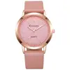 Nuevo reloj de cuarzo para mujer, de venta caliente transfronteriza, esfera esmerilada grabada, correa de cuero ultradelgada, simple y casual, directo del fabricante