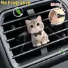 Lindo Clip de Perfume para Ventilación de Coche de Gato Gatito Acrílico Decoración de Coche Accesorio de Interior Adorno de Fragancia