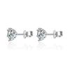 Aretes de Moissanita Simulada de Transmisión en Vivo para Mujer Ins Corazón Aguja de Plata Esterlina S925 Zirconia Seis Garras Aretes de Moissanita