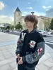 Chaqueta de Béisbol Bordada con Letras Estilo Retro Americano Ropa de Abrigo Hombres Mujeres Otoño Invierno Estilo Marca de Moda Holgada Casual Chaqueta para Pareja Top
