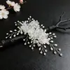 Acessórios de cabelo de noiva mais vendidos transfronteiriços, tiara de flor de pérola, pente de cabelo feito à mão, conjunto de grampos e palitos de cabelo para fotografia de viagem de casamento