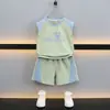 Traje de Chaleco Delgado de Verano para Niños 2025 Tendencia de Verano Casual Coreano de Verano Nuevo Transpirable para la Piel Estilo de Verano Guapo