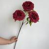 Flor Artificial 3 Flores de Peônia Francesa Cerimônia de Casamento Salão Teto Estrada Alta Flor Guia Arte Flor Decorativa Suave em estoque