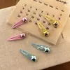 Pasador de Estrella de Cinco Puntas Brillante de Colores Estilo Coreano Pinza Lateral BB para Niños Pasador Básico Lindo Dulce Accesorio para el Cabello Versátil
