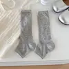 Calcetines Fruncidos Estilo Ballet para Mujer, Calcetines Finos de Verano sin Pie, Calentadores de Piernas con Lazo, Calcetines JK de Media Pantorrilla de Lunares