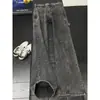 Jeans de trabajo de corte angulado deconstruido con bolsillos grandes estilo retro americano para hombre, pantalones de leñador lavados de alta gama, pantalones rectos holgados