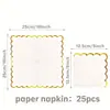 Bestseller transfronterizo: Platos de papel de color sólido con forma especial, servilletas de papel, manteles desechables de encaje amarillo para cumpleaños familiar, artículos para fiestas