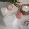 Caixa de Armazenamento Hexagonal DIY de Resina Gesso Cimento Pequeno Suporte Hexagonal para Velas Molde de Silicone de Gesso