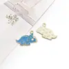 Accesorios de Dinosaurio Dibujo Animado Tyrannosaurus Rex Aleación Esmalte DIY Pulsera Collar Pendientes Llavero Piezas Colgantes Amuletos