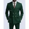 Traje de Doble Botonadura para Hombre Conjunto de Traje Casual de Negocios Corte Entallado Traje para Novio Boda Padrino Ropa Formal Sensación de Alta Gama Comercio Exterior
