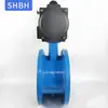 Válvula Borboleta Concêntrica Pneumática de Dupla Flange D641X-16P/Q Ferro Fundido Macio Vedação Borracha Aço Inoxidável Válvula de Troca Rápida