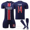 2425 París Casa Versión Champions League No. 7 Kvarla 10 Dembele 2 Hakimi Traje de Uniforme de Fútbol de Campeonato Camiseta