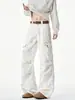 Jeans de trabajo estilo retro americano tie-dye para hombre, nuevos pantalones casuales holgados de pierna ancha de alta costura 2026, pantalones casuales plisados de moda